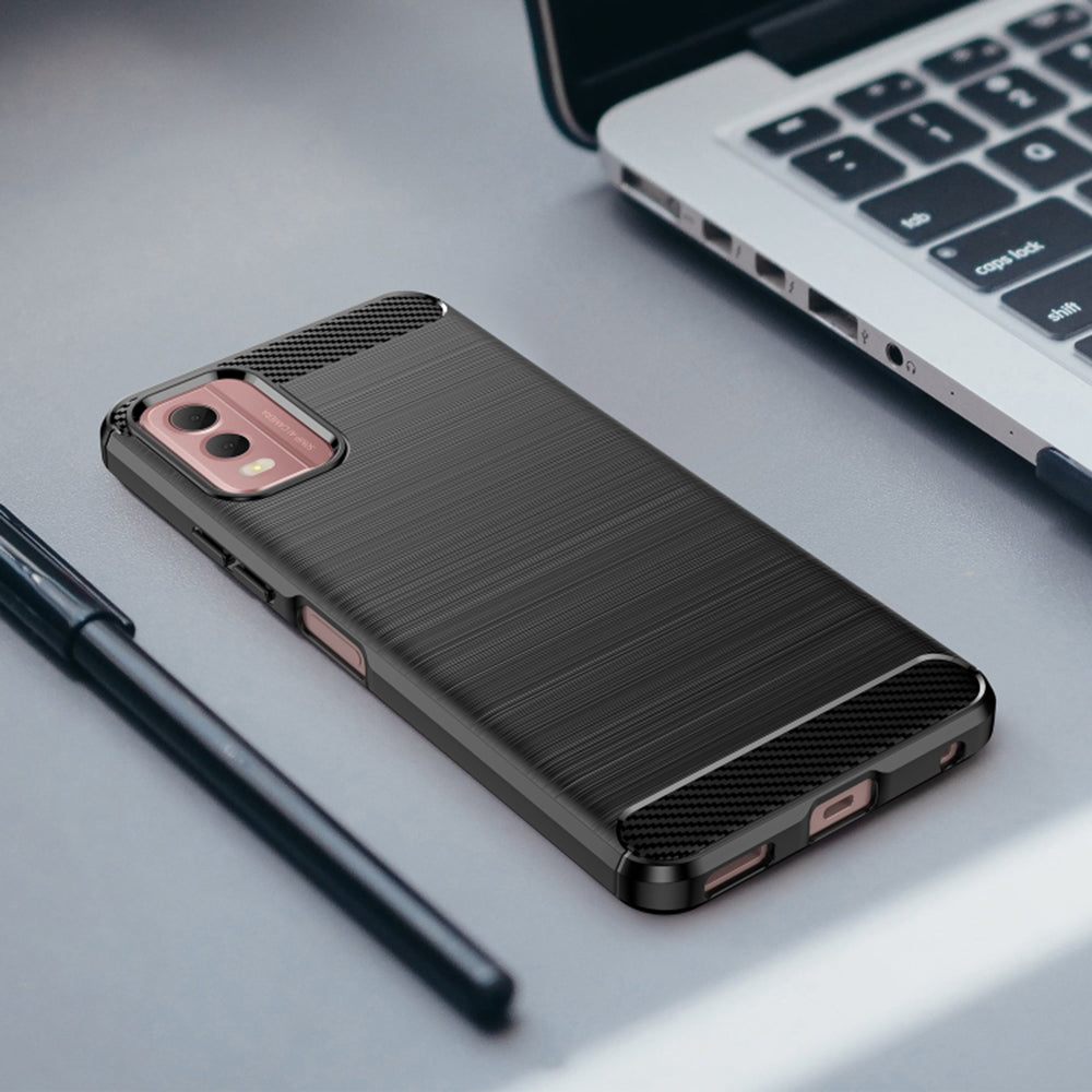 Hülle für Nokia C32, Techsuit, Carbon, Schwarz