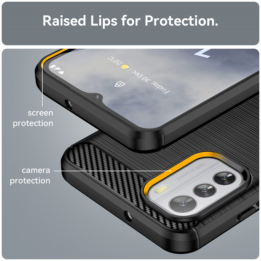 Hülle für Nokia G42, Techsuit, Carbon, Schwarz