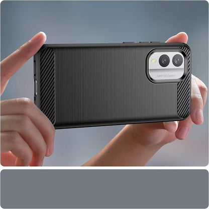 Hülle für Nokia X30, Techsuit, Carbon, Schwarz
