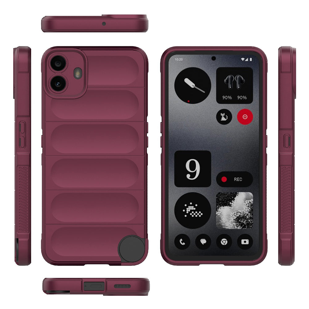 Hülle für Nothing CMF Phone 1, Techsuit, Magic Shield, Weinrot