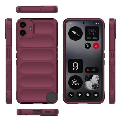 Hülle für Nothing CMF Phone 1, Techsuit, Magic Shield, Weinrot