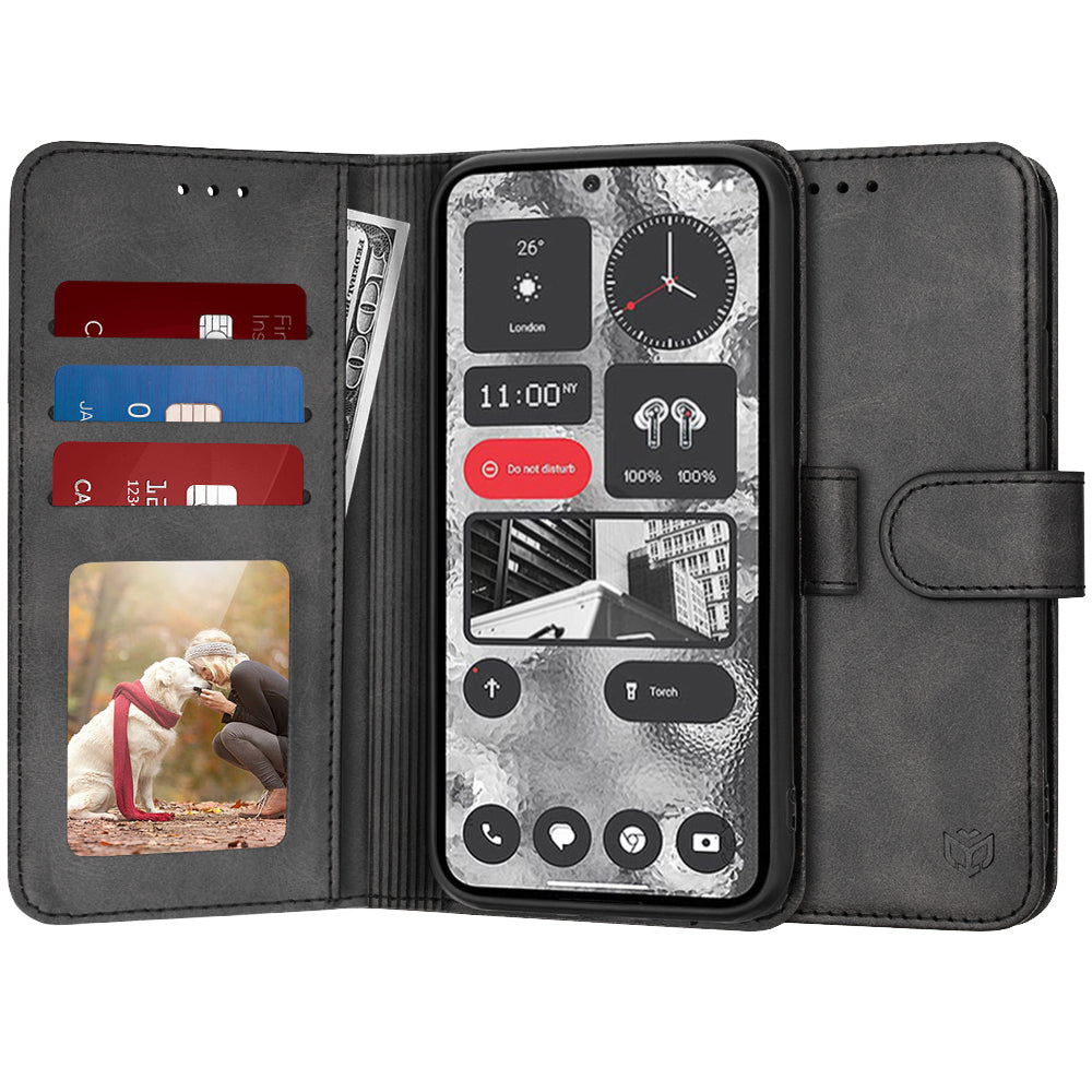 Hülle für Nothing Phone (2), Techsuit, Diary Book, Schwarz