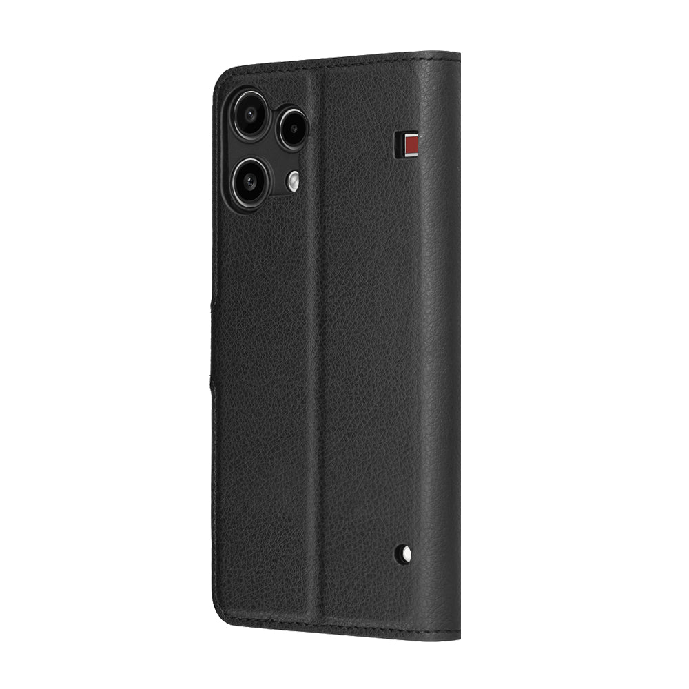 Hülle für Nothing Phone (3a) Lite, Techsuit, Leather Folio, Schwarz