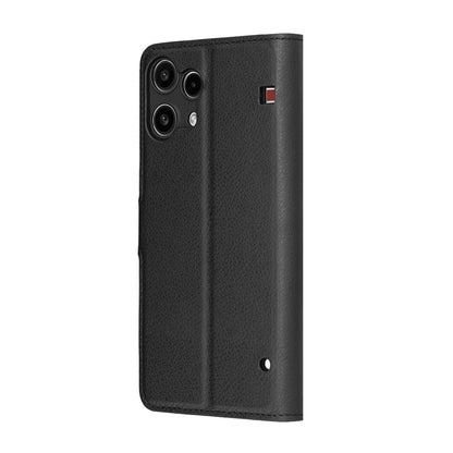 Hülle für Nothing Phone (3a) Lite, Techsuit, Leather Folio, Schwarz
