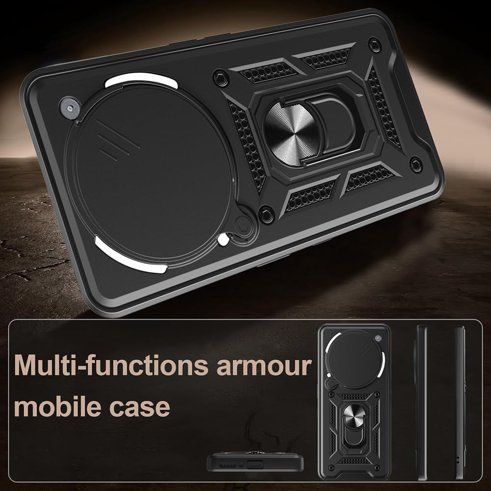Case for Nothing Phone (3a) Pro, Techsuit, CamShield, Black