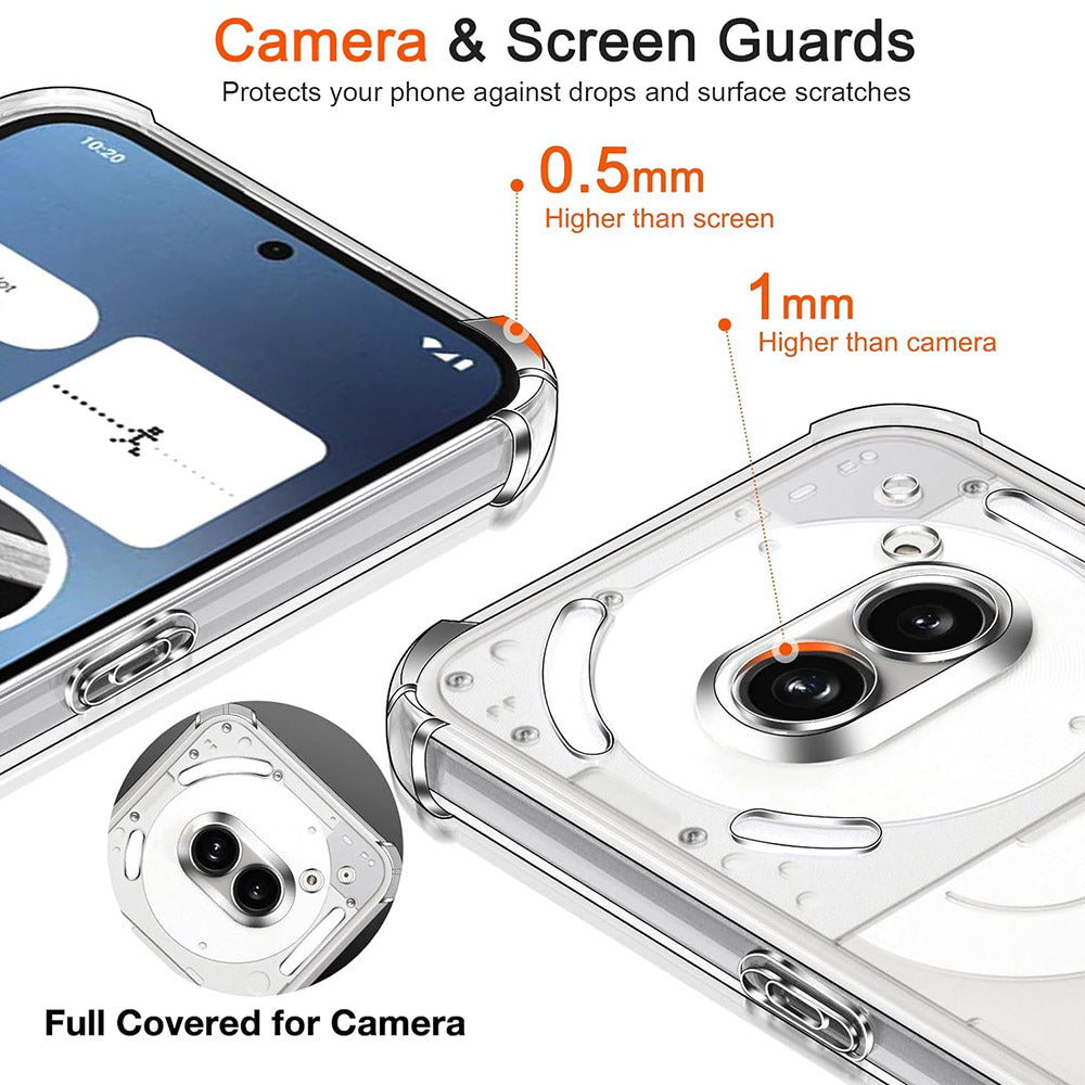 Case for Nothing Phone (3a) Pro, Techsuit, Shockproof Clear, Transparent