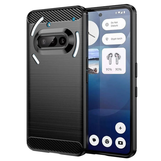 Hülle für Nothing Phone (3a), Techsuit, Carbon, Schwarz