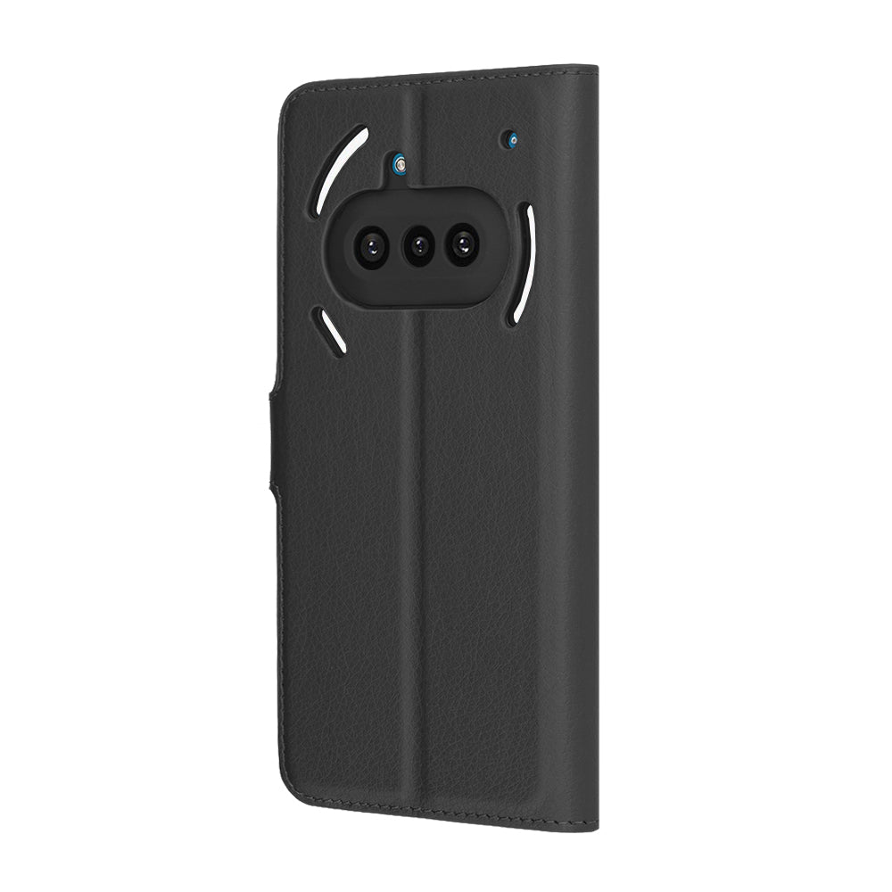 Hülle für Nothing Phone (3a), Techsuit, Leder-Folio, Schwarz