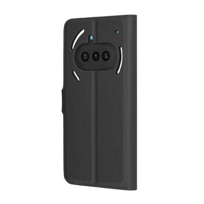 Hülle für Nothing Phone (3a), Techsuit, Leder-Folio, Schwarz