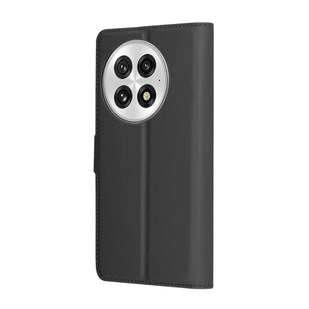 Hülle für OnePlus 13, Techsuit, Leder-Folio, Schwarz