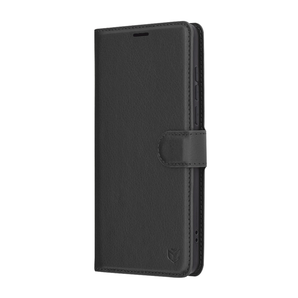 Hülle für OnePlus 13, Techsuit, Leder-Folio, Schwarz