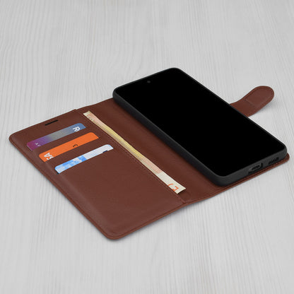 Hülle für OnePlus 13R, Techsuit, Leder-Folio, Braun