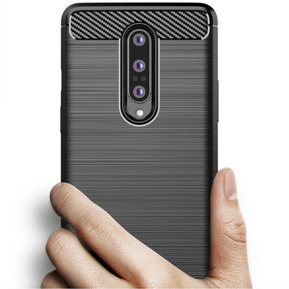 Hülle für OnePlus 8, Techsuit, Carbon, Schwarz