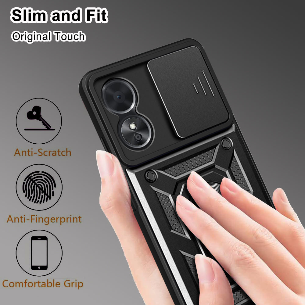Hülle für Oppo A58 5G / A78 5G, Techsuit, CamShield, Schwarz