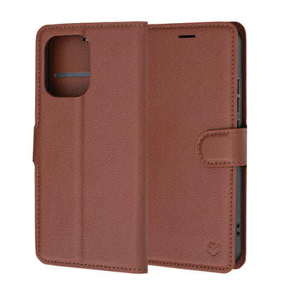 Hülle für Oppo A6 Pro 5G / A6 Pro 4G, Techsuit, Leder-Folio, Braun