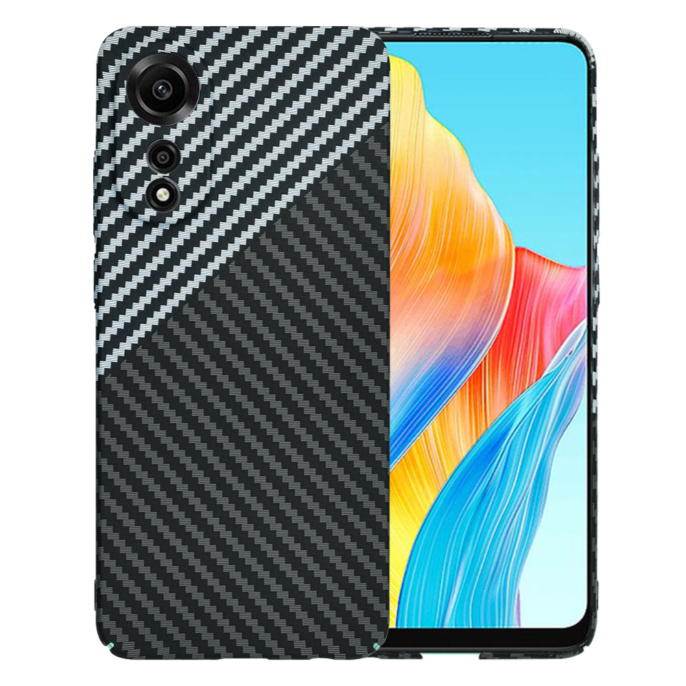 Hülle für Oppo A78 4G, Techsuit, Carbonite FiberShell, Schwarz Grau