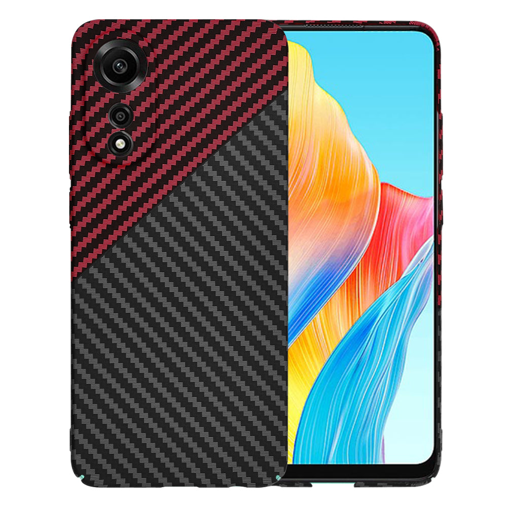 Hülle für Oppo A78 4G, Techsuit, Carbonite FiberShell, Schwarz Rot