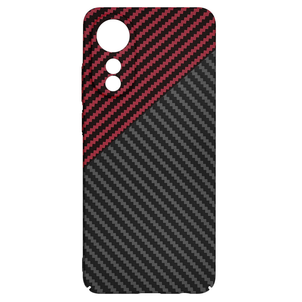 Hülle für Oppo A78 4G, Techsuit, Carbonite FiberShell, Schwarz Rot