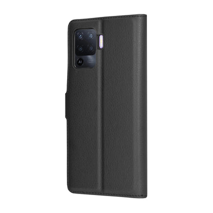 Hülle für Oppo A94 / Reno5 Lite, Techsuit, Leder-Folio, Schwarz
