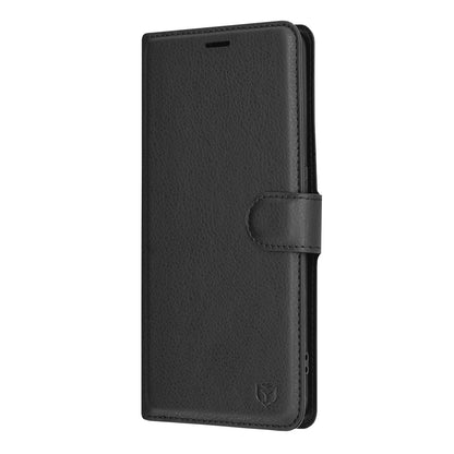 Hülle für Oppo A94 / Reno5 Lite, Techsuit, Leder-Folio, Schwarz