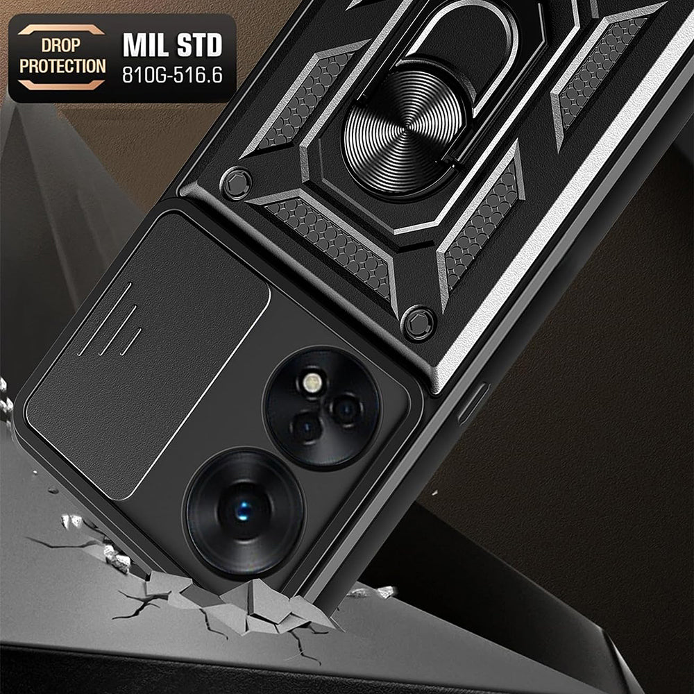 Case for Oppo A98, Techsuit, CamShield, Black