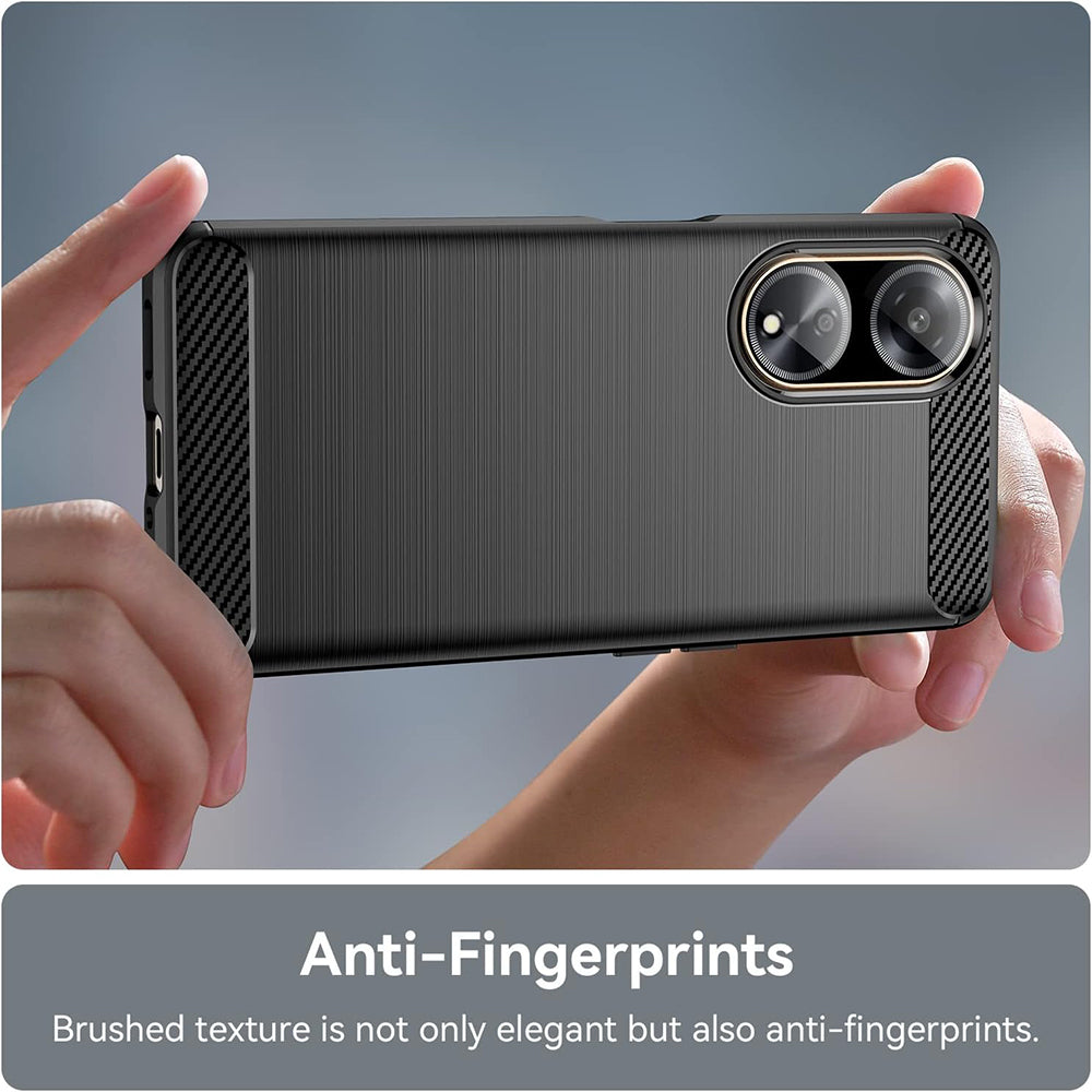 Hülle für Oppo A98, Techsuit, Carbon, Schwarz