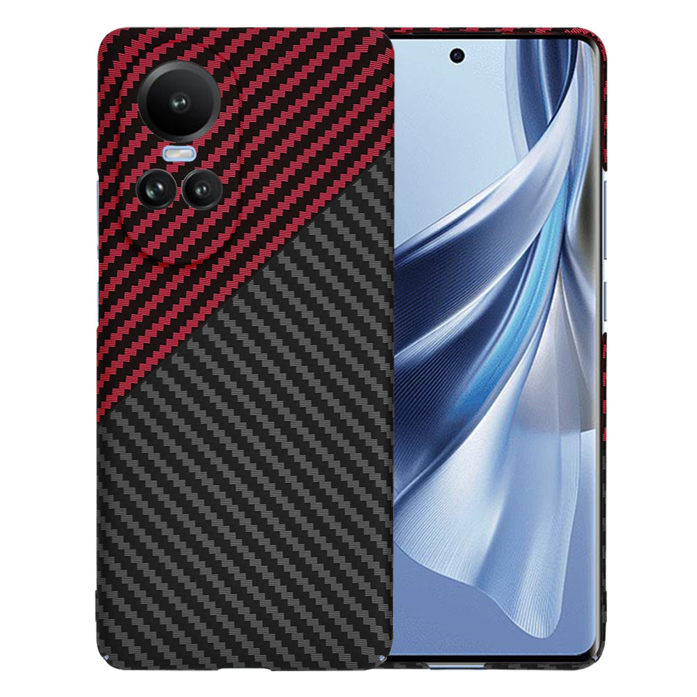Hülle für Oppo Reno10 / Reno10 Pro, Techsuit, Carbonite FiberShell, Schwarz Rot
