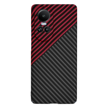 Hülle für Oppo Reno10 / Reno10 Pro, Techsuit, Carbonite FiberShell, Schwarz Rot