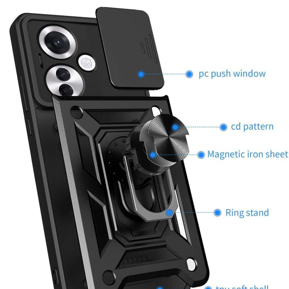 Case for Oppo Reno11 F, Techsuit, CamShield, Black