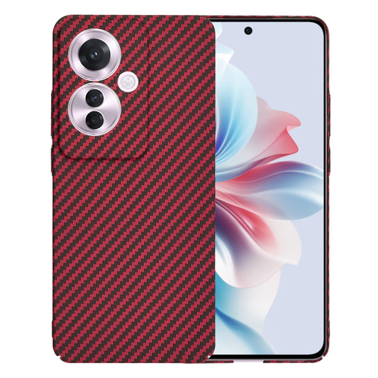 Hülle für Oppo Reno11 F, Techsuit, Carbonite FiberShell, Rot