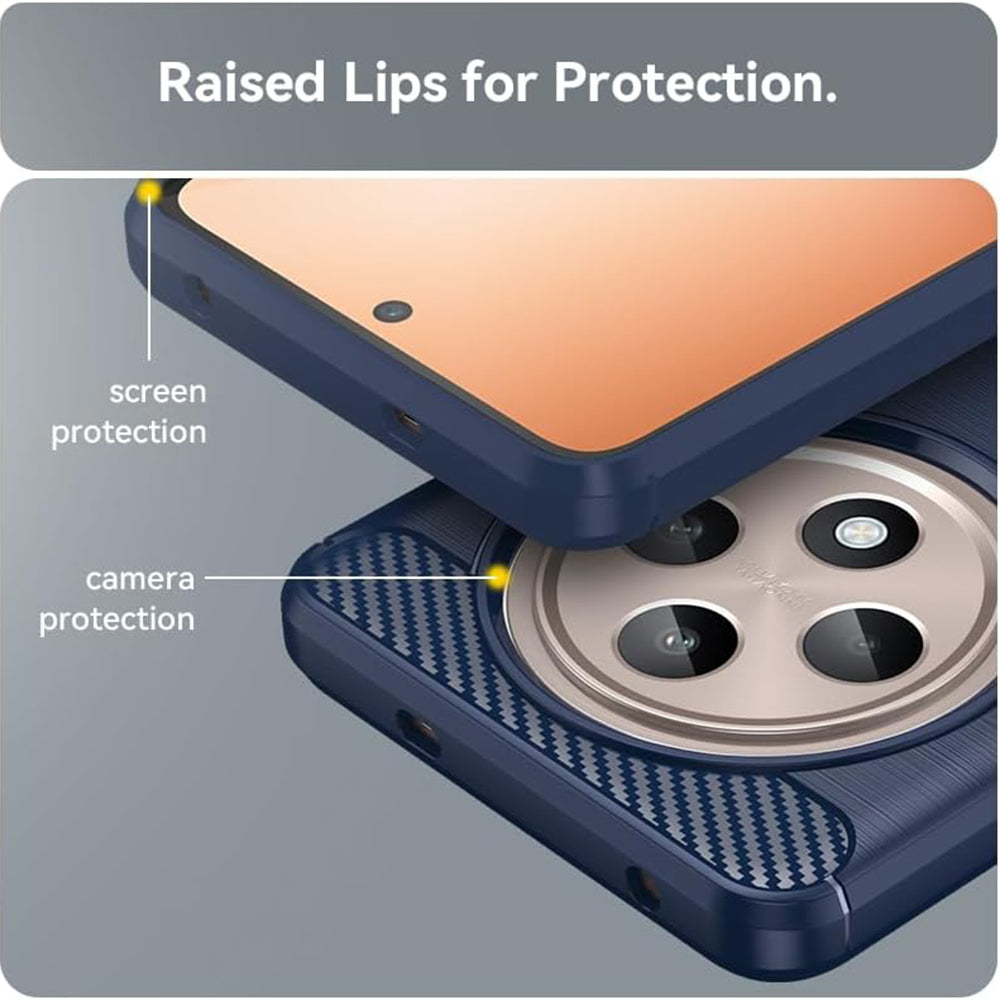 Case for Oppo Reno12 FS 5G / Reno12 FS 4G / Reno12 F 4G / Reno12 F, Techsuit, Carbon, Blue