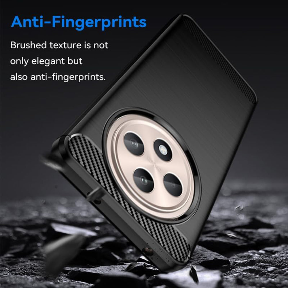 Case for Oppo Reno12 FS 5G / Reno12 FS 4G / Reno12 F 4G / Reno12 F, Techsuit, Carbon, Black