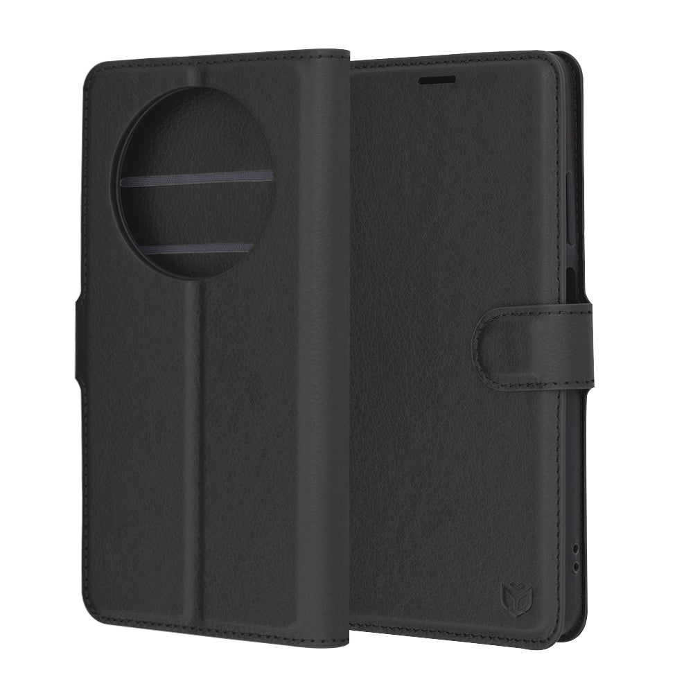 Case for Oppo Reno12 FS 5G / Reno12 FS 4G / Reno12 F 4G / Reno12 F, Techsuit, Leather Folio, Black