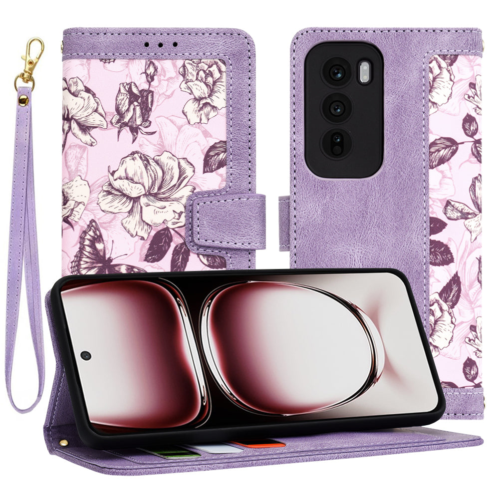 Hülle für Oppo Reno12 Pro, Techsuit, FlipCraft, Lila