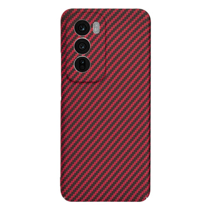 Hülle für Oppo Reno12, Techsuit, Carbonite FiberShell, Rot