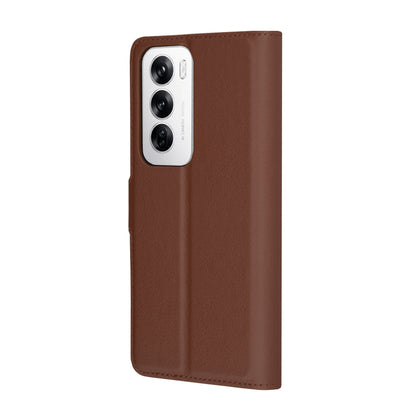 Hülle für Oppo Reno12, Techsuit, Leder-Folio, Braun