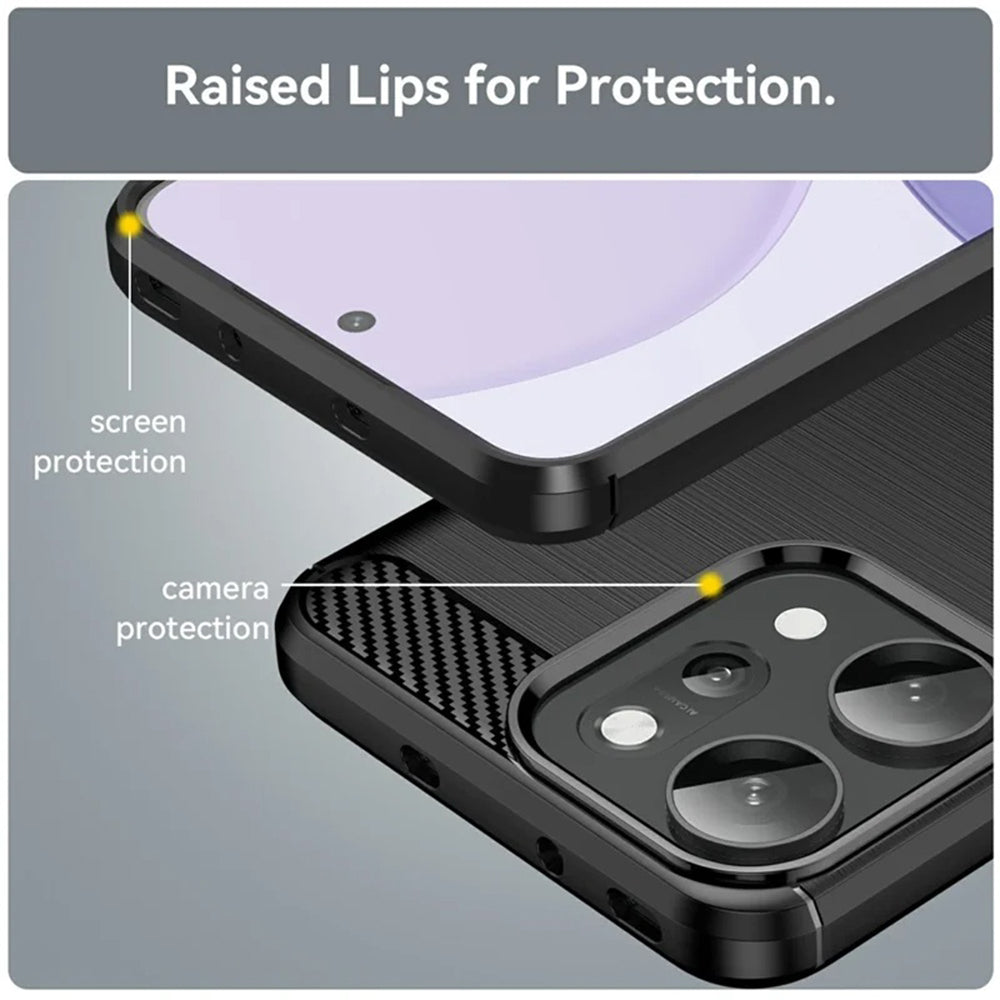 Hülle für Oppo Reno14 Pro, Techsuit, Carbon, Schwarz