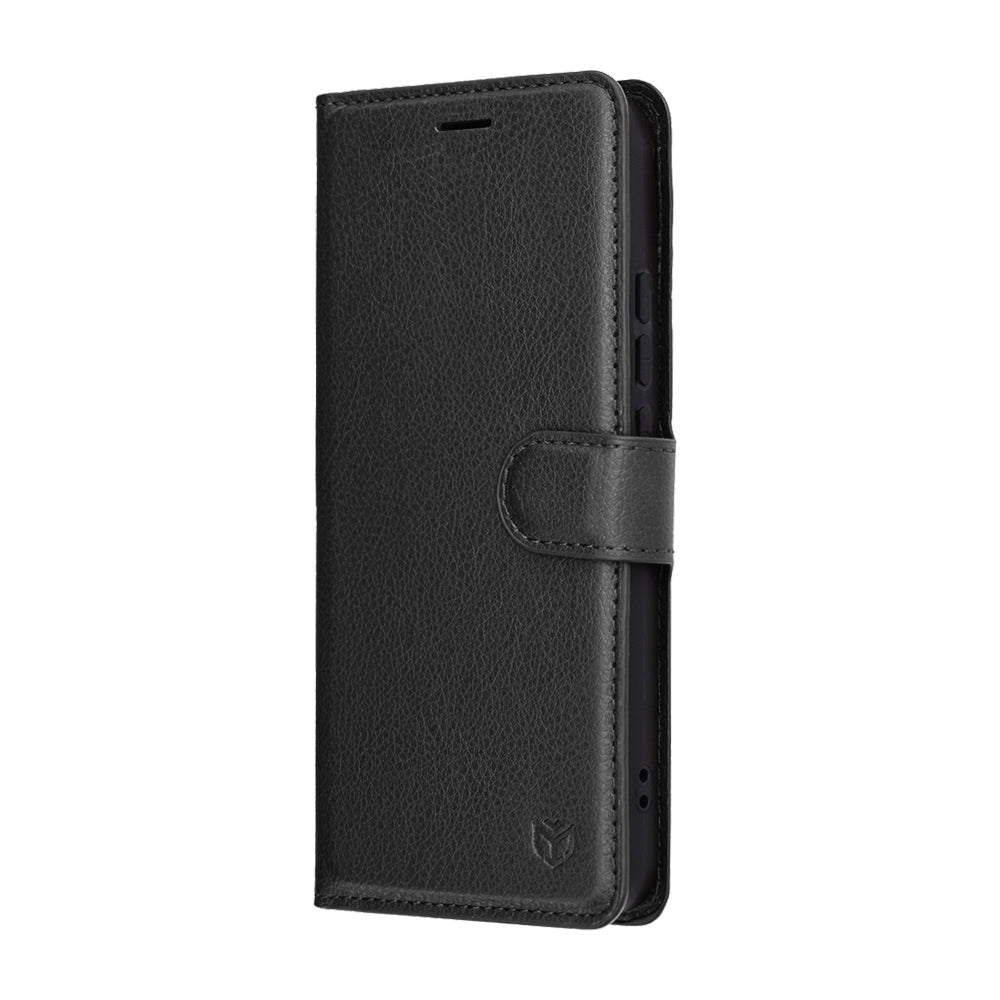 Hülle für Oppo Reno14, Techsuit, Leather Folio, Schwarz