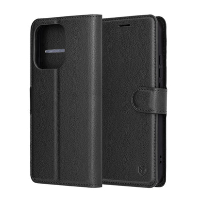 Hülle für Oppo Reno14, Techsuit, Leather Folio, Schwarz