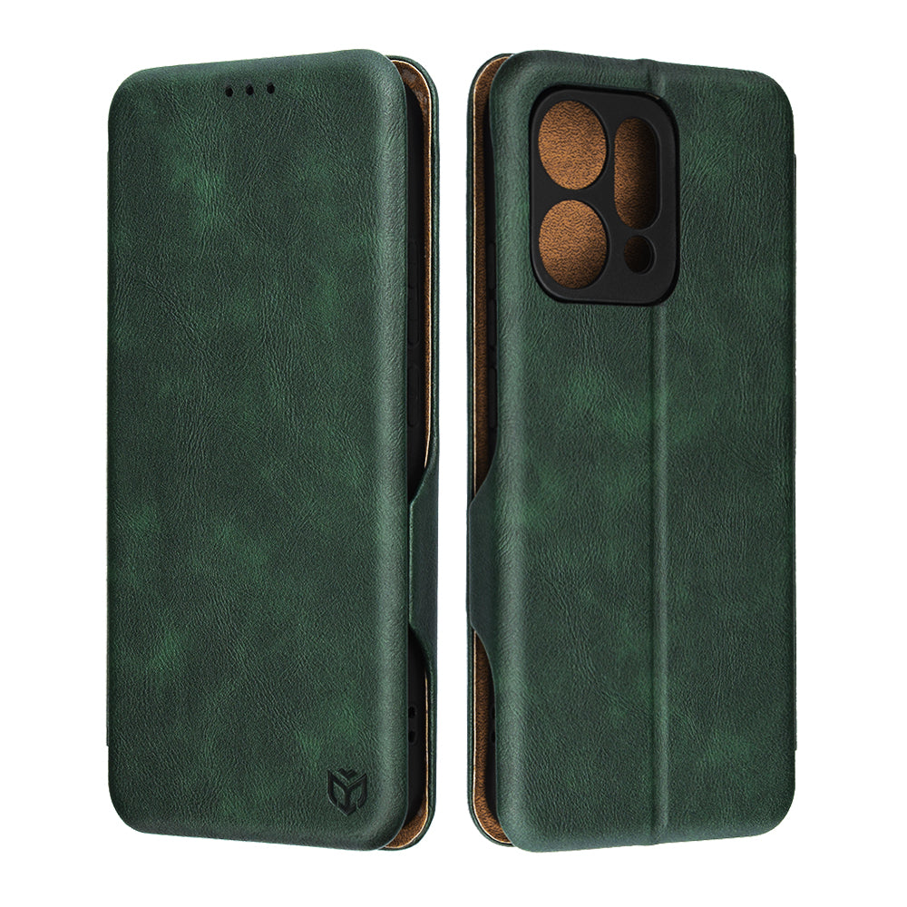 Hülle für Oppo Reno14, Techsuit, Safe Wallet Plus, Grün