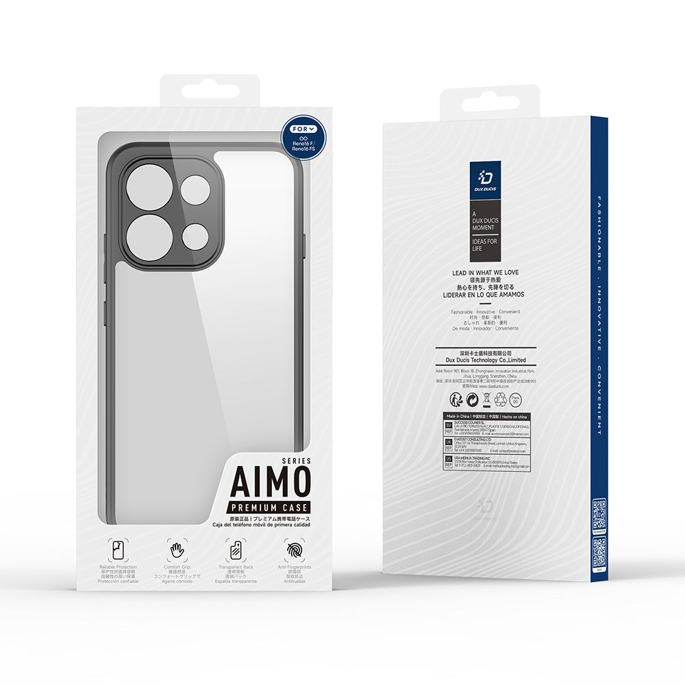 Hülle für Oppo Reno16 F / Reno16 FS, DUX DUCIS, Aimo, Schwarz