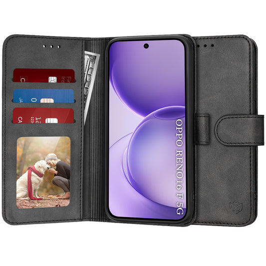 Hülle für Oppo Reno16 F / Reno16 FS, Techsuit, Diary Book, Schwarz