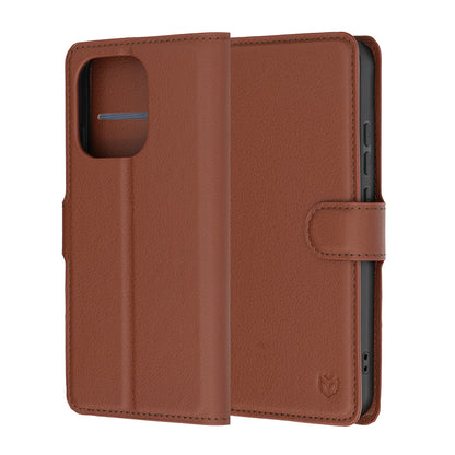 Hülle für Oppo Reno16 F / Reno16 FS, Techsuit, Leder-Folio, Braun