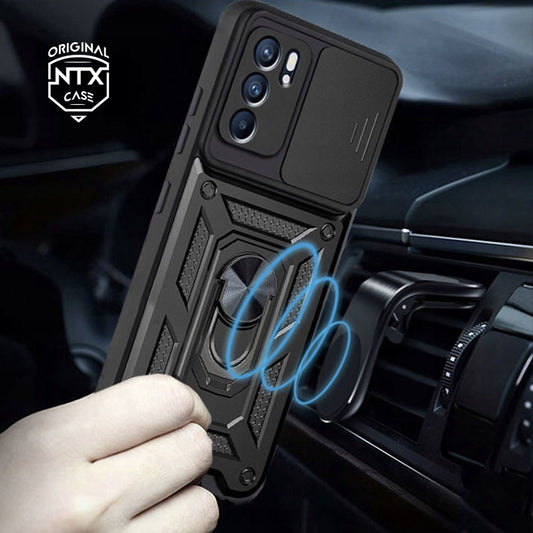 Hülle für Oppo Reno6 5G, Techsuit, CamShield, Schwarz