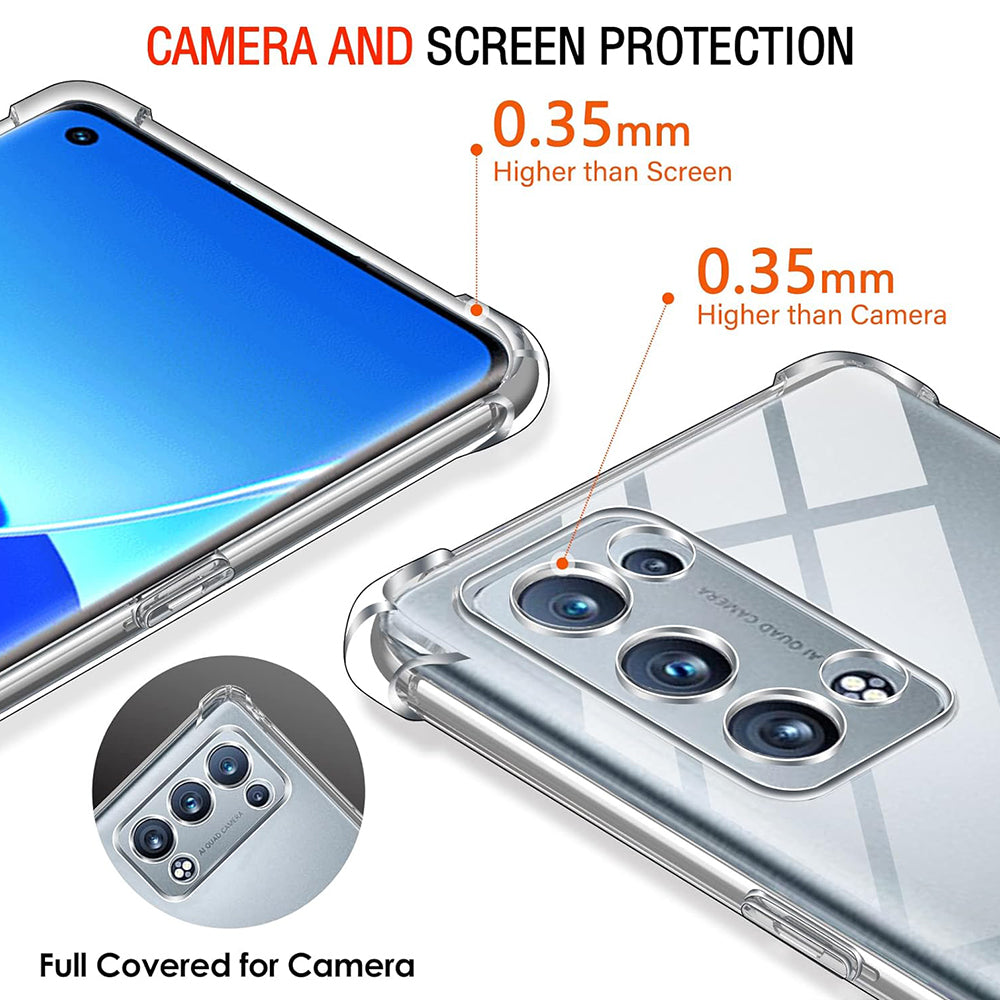 Hülle für Oppo Reno6 Pro 5G (Snapdragon), Techsuit, stoßfest klar, transparent