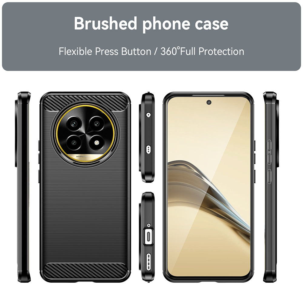 Hülle für Realme 13 Pro / 13 Pro+, Techsuit, Carbon, Schwarz