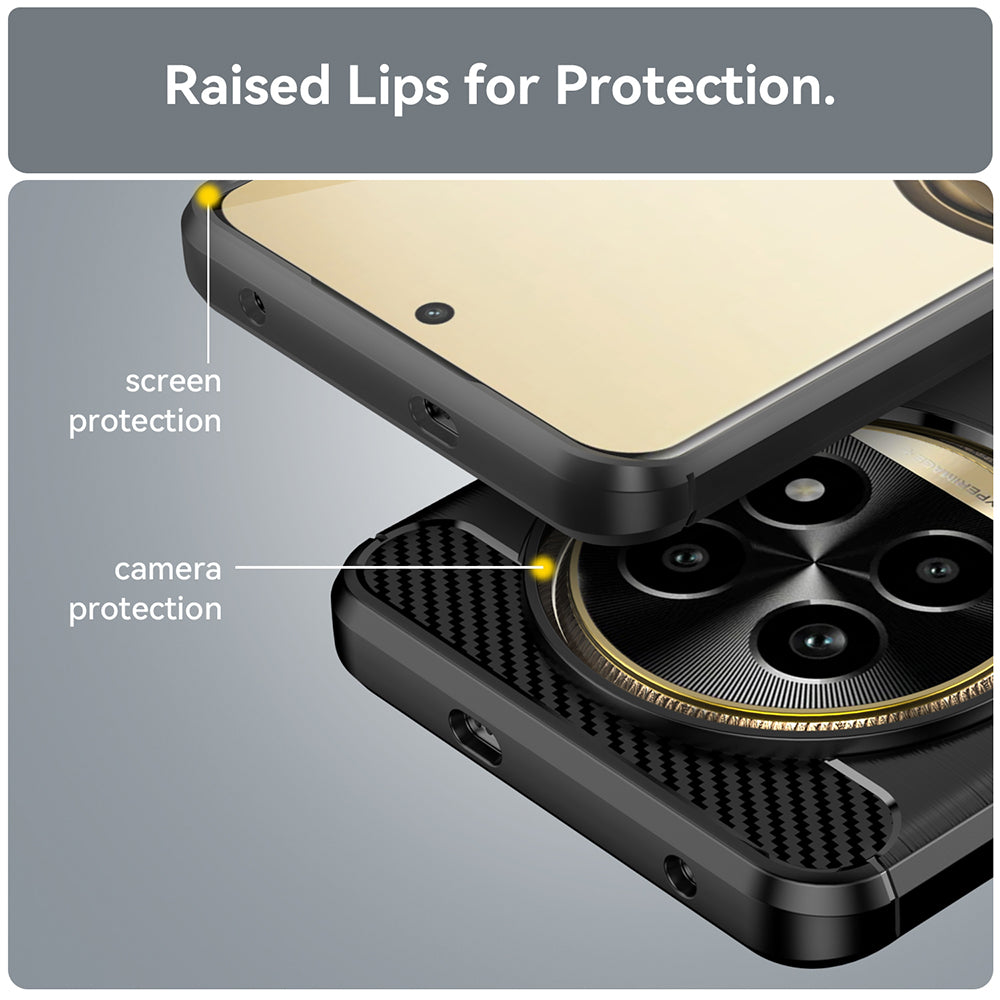 Hülle für Realme 13 Pro / 13 Pro+, Techsuit, Carbon, Schwarz