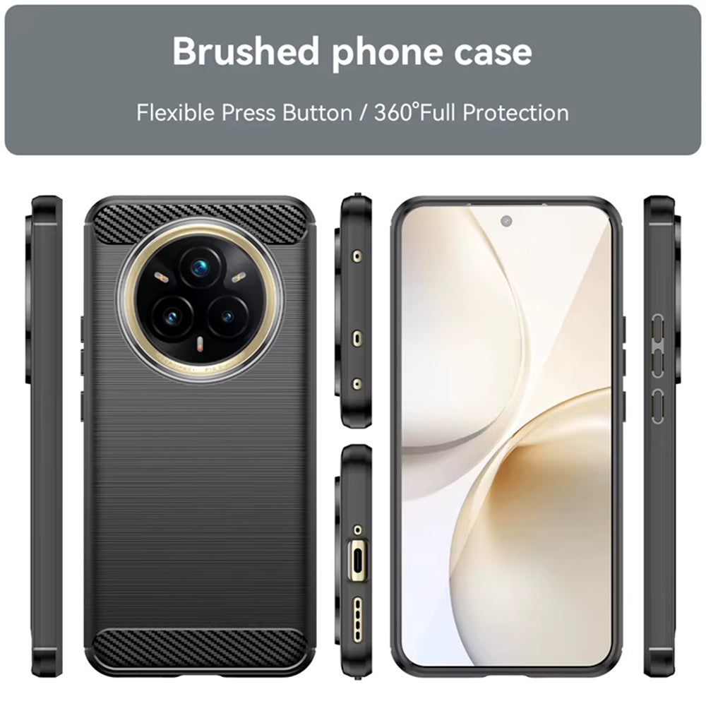 Hülle für Realme 14 Pro+, Techsuit, Carbon, Schwarz