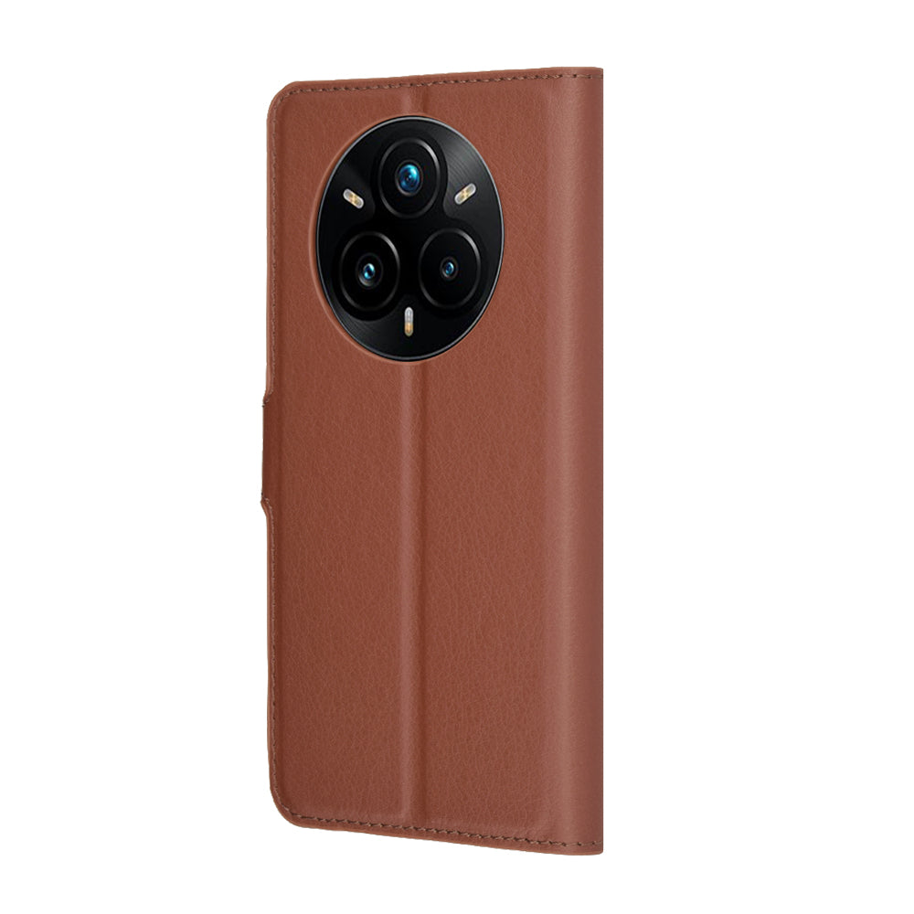 Hülle für Realme 14 Pro+, Techsuit, Leder-Folio, Braun