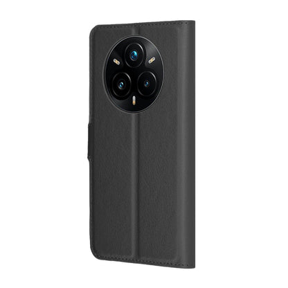 Hülle für Realme 14 Pro+, Techsuit, Leder-Folio, Schwarz